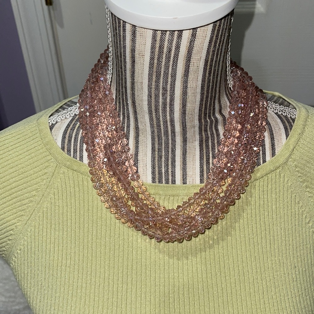 Pink glass necklace